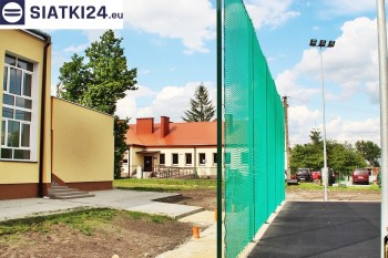 Siatki Łask - Zielone siatki ze sznurka na ogrodzeniu boiska orlika dla terenów Łasku